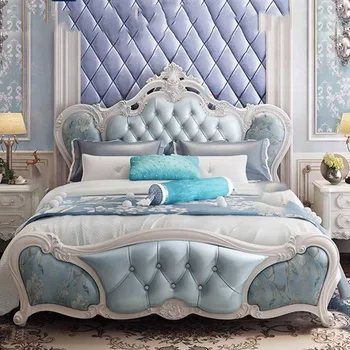 Роскошная двуспальная кровать Queen Kids, современная белая высококачественная двуспальная кровать с двойным каркасом, изголовье кровати, спальная мебель для спальни с подсветкой, два места для спальни