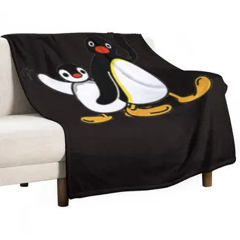 Сердитый Пингу машет пингвином, милая забавная классическая футболка. Плед Утяжеленное одеяло Luxury St Blanket аниме