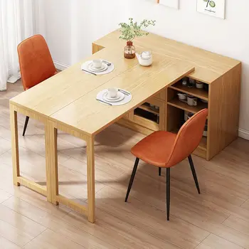 Складной обеденный стол в японском стиле, Буфет, Встроенный Многофункциональный Кухонный гарнитур для небольшой квартиры