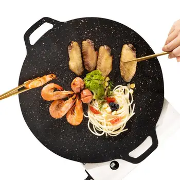 Сковорода-гриль для кемпинга, Корейская плита для барбекю, плита для кемпинга, Кухонная форма для выпечки, кастрюля с круглым антипригарным покрытием, Бытовые инструменты