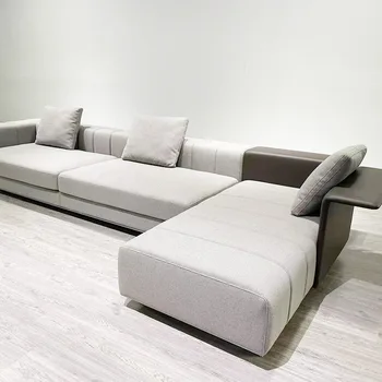 Современный минималистичный тканевый диван для гостиной, гостиничный диван для отдыха, L-образный диван-шезлонг слева