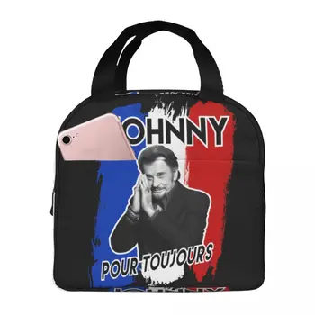 Сумка для ланча Johnny Hallyday Forever, портативные изолированные холщовые сумки-холодильники, термосумки для рок-музыки, сумка для пикника для женщин и детей