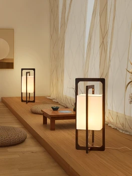 Торшер ZQF в скандинавском стиле из орехового дерева, диван-лампа для гостиной, Прикроватная тумбочка для спальни, настольная лампа