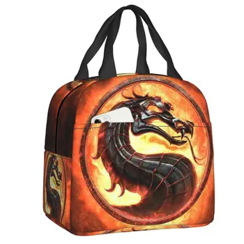 Файтинг Mortal Kombat Изолированная сумка для ланча Женская Scorpion Sub Zero Warrior Сменный кулер Термальная коробка для Бенто Школьная