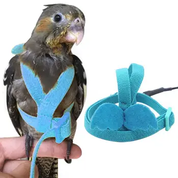 Шлейка Для Домашних Птиц Регулируемая Шлейка Для Попугаев Поводок Для Защиты От Укусов На Открытом Воздухе Тренировочная Летающая Веревка Для Волнистого Попугайчика Cockatiel Bird Supplies