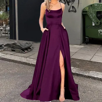 Элегантный модный ремень, корсет без рукавов с высокой талией, коктейльное вечернее платье Макси с разрезом, женское длинное платье для свадебной вечеринки в стиле Русалки