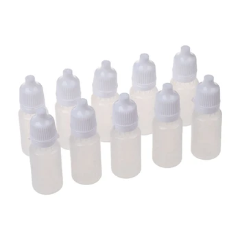 20 шт 10 МЛ 1/3 унции пластиковых флаконов-капельниц LDPE для масла и лосьона, защищенных от детей