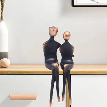 Абстрактная художественная статуэтка ручной работы в скандинавском стиле, скульптура пары для гостиной, кабинета, офисного стола, центральное украшение
