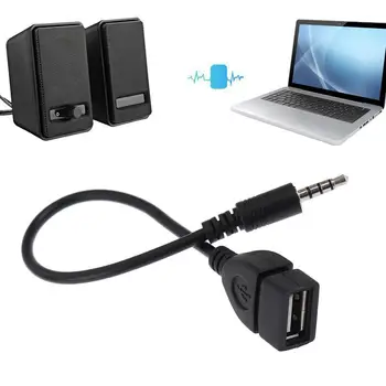 Автомобильный 3,5 мм кабель-адаптер Штекер-USB аудиоразъем Адаптер-конвертер Кабель AUX Аудио Штекер Аудиоразъем Адаптер с 3,5 мм штекером