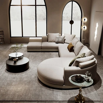 Минималистичный тканевый диван большого размера, угловой U-образный Connery, современная роскошная гостиная