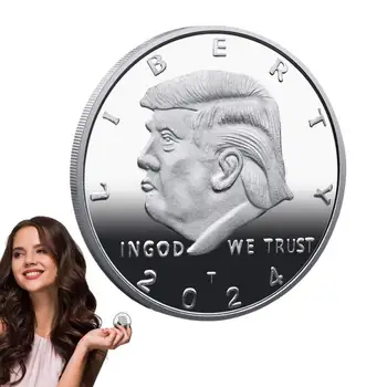 Президент Трамп 2024 года, монета, Америка, Великий орел, Президентский вызов, золотая серебряная пластина