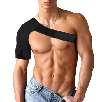 Регулируемый дышащий спортивный уход в тренажерном зале, поддержка одного плеча, бандаж для спины, защитный ремень, накладки для ремня, черная повязка Для мужчин и женщин