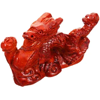 Статуя китайского дракона Зодиакальный Дракон Деревянная поделка Скульптура дракона Декор настольной полки