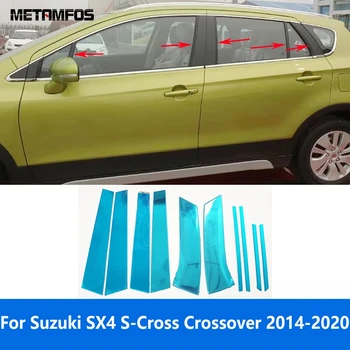 Центр Окна B C Стойки Стойки Накладка Для Кроссовера Suzuki SX4 S-Cross 2014-2018 2019 2020 Рамка Аксессуары Для Стайлинга автомобилей
